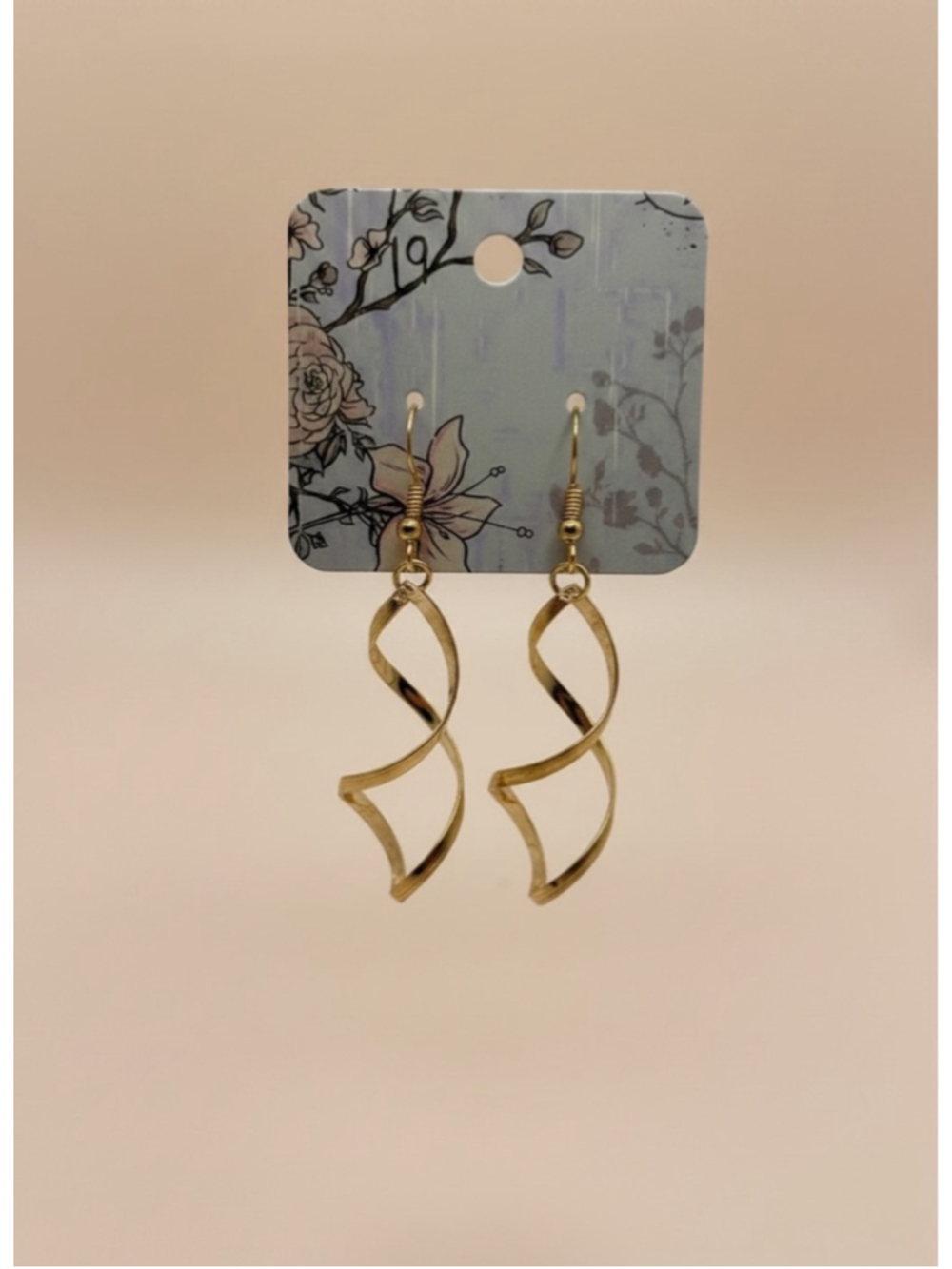 Gold Spiral Dangle Earrings Lightweight Twisted Statement Earrings